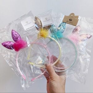 Glitter Tulle Bunny Ear Headband Kids NEW Easter **Choose 1 color at checkout**